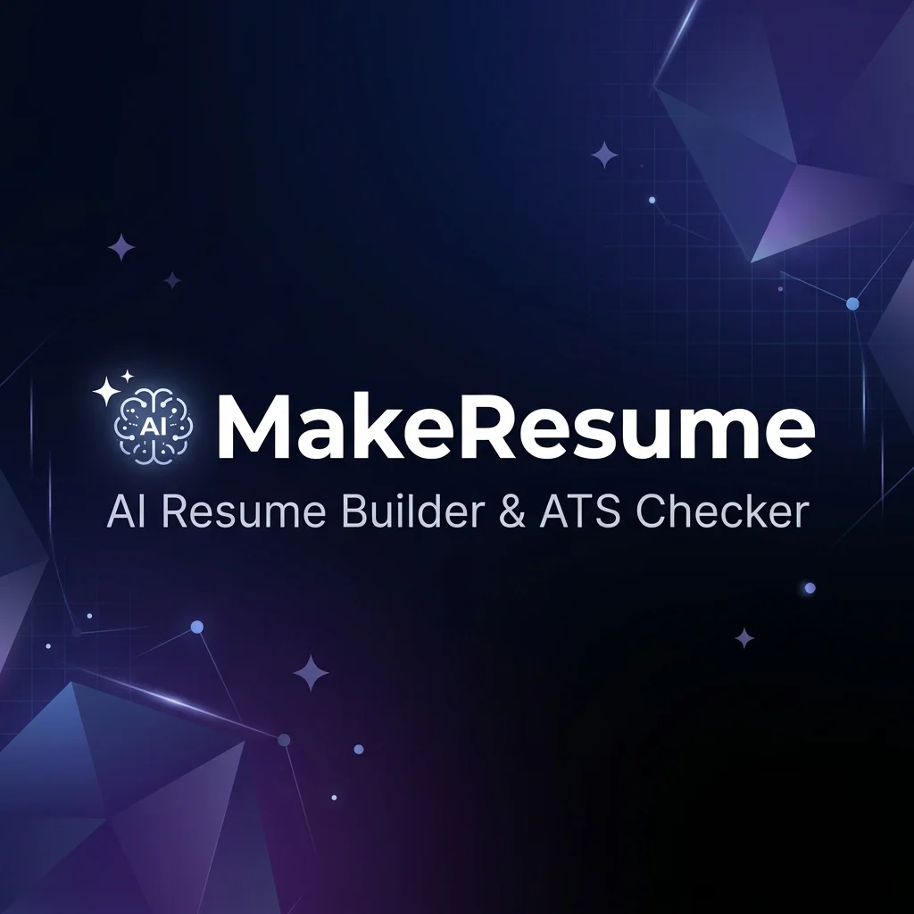 Screenshot of MakeResume, AI resume and cover letter builder with a live ATS score